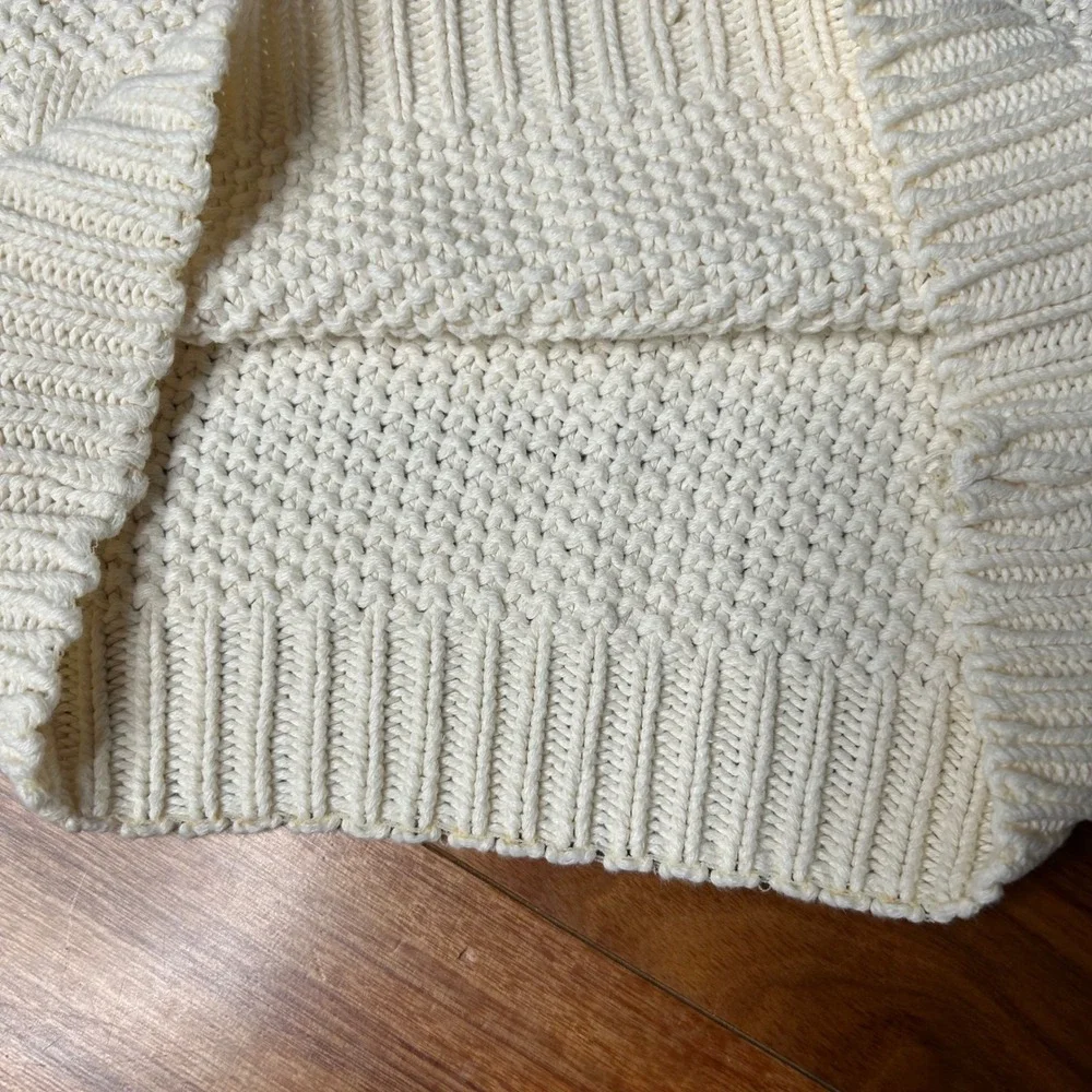 Herman Geist Hand Knit Cable Knit‎ Sleeveless Sweater Vest Top Womens